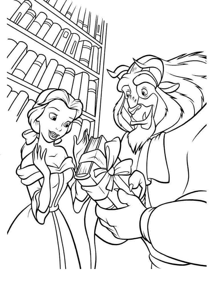 Beast gave a gift to Belle coloring page