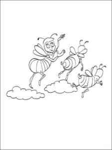 Three Bees from Bee Movie coloring page