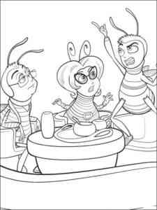 Breakfast Scene In Bee Movie coloring page