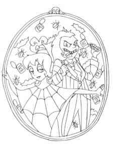 Portrait of Beetlejuice and Lydia coloring page