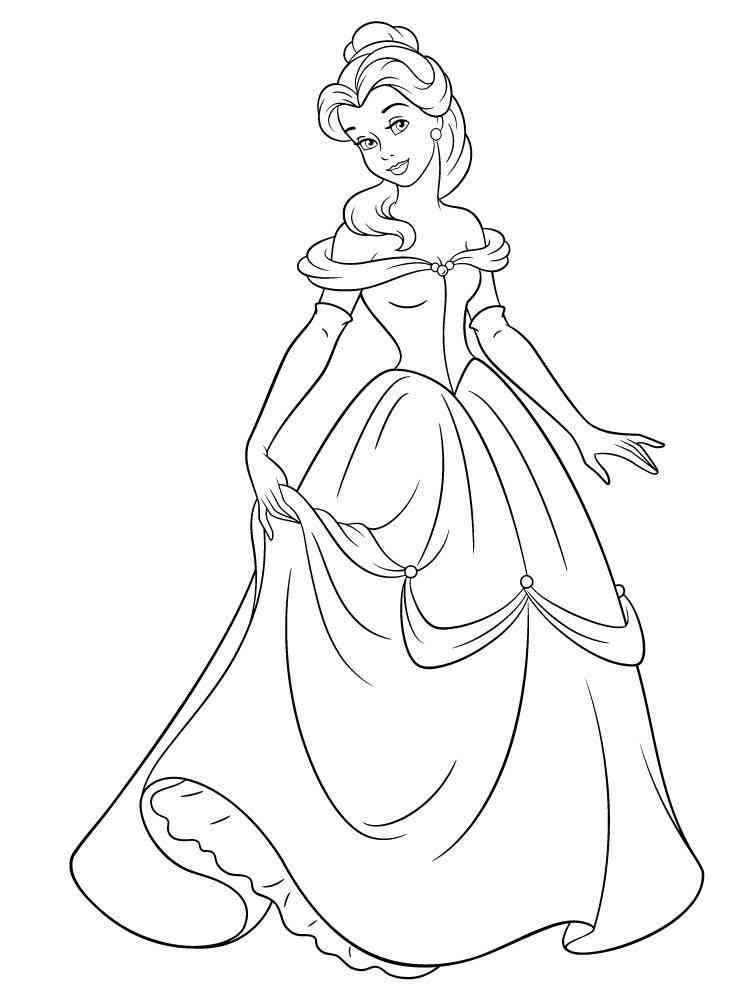 Beautiful Princess Belle coloring page