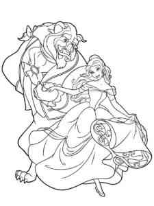 Belle along with the Beast coloring page