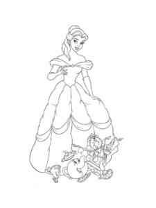 Belle and her friends coloring page