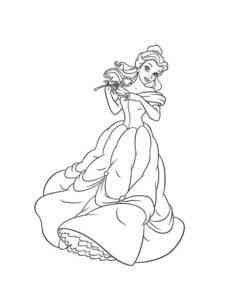 Belle holds Rosa coloring page