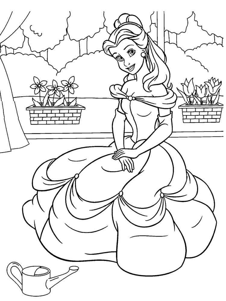 Pretty Princess Belle coloring page