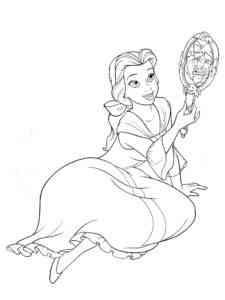 Belle with Mirror coloring page