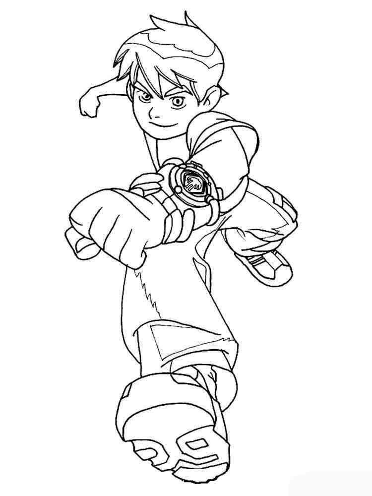 Running Ben 10 coloring page