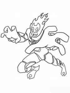 Heatblast from Ben 10 coloring page
