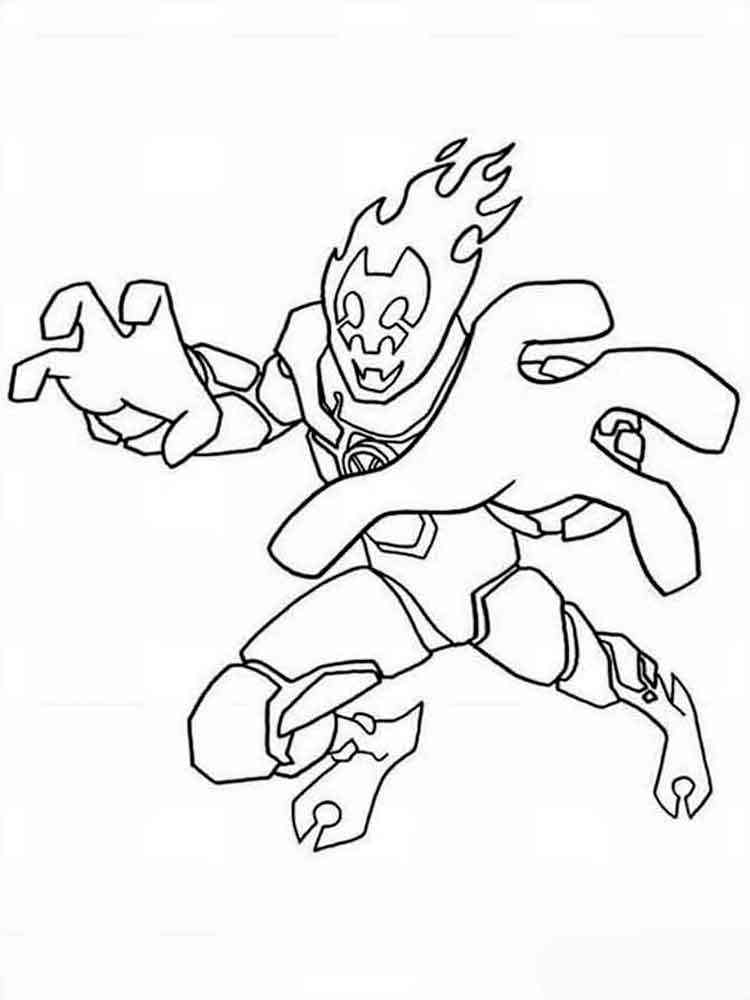Heatblast from Ben 10 coloring page