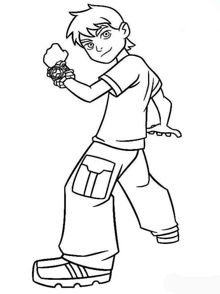 Brave Ben 10 coloring page