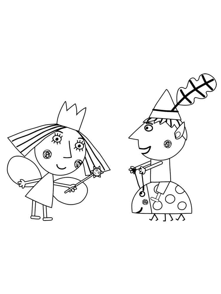 Happy Ben and Holly coloring page