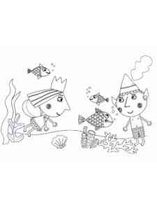 Ben and Holly underwater coloring page