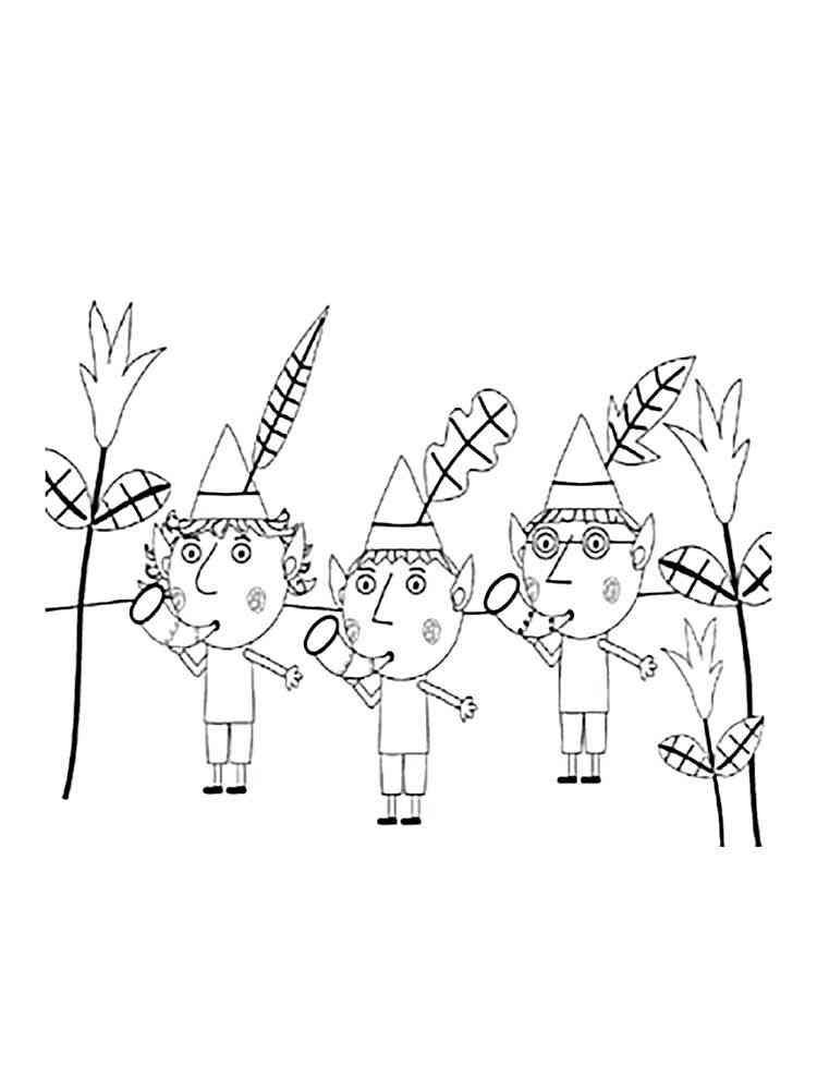 Elves from Ben and Holly coloring page