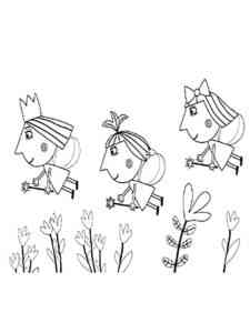 Fairies from Ben and Holly coloring page