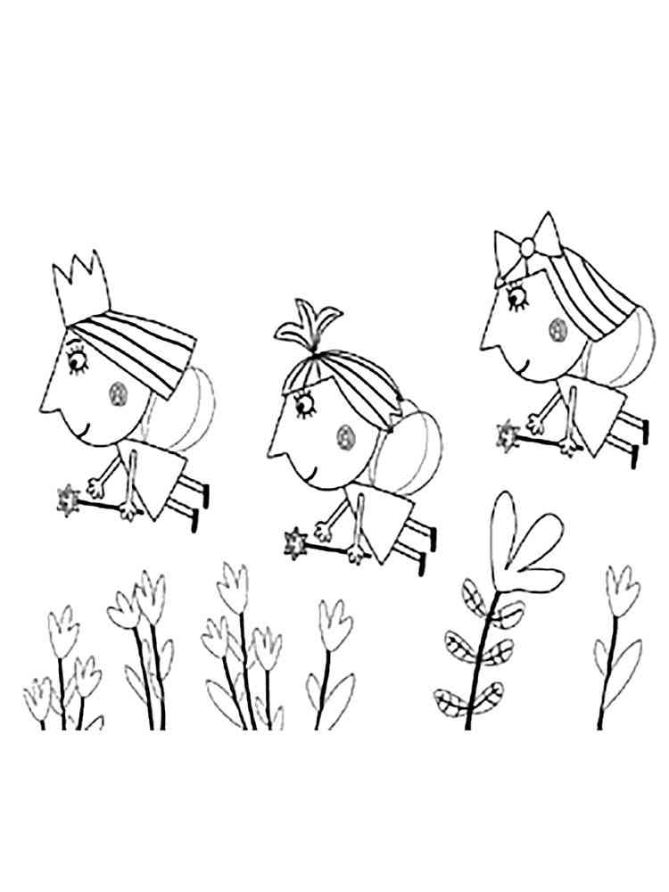 Fairies from Ben and Holly coloring page