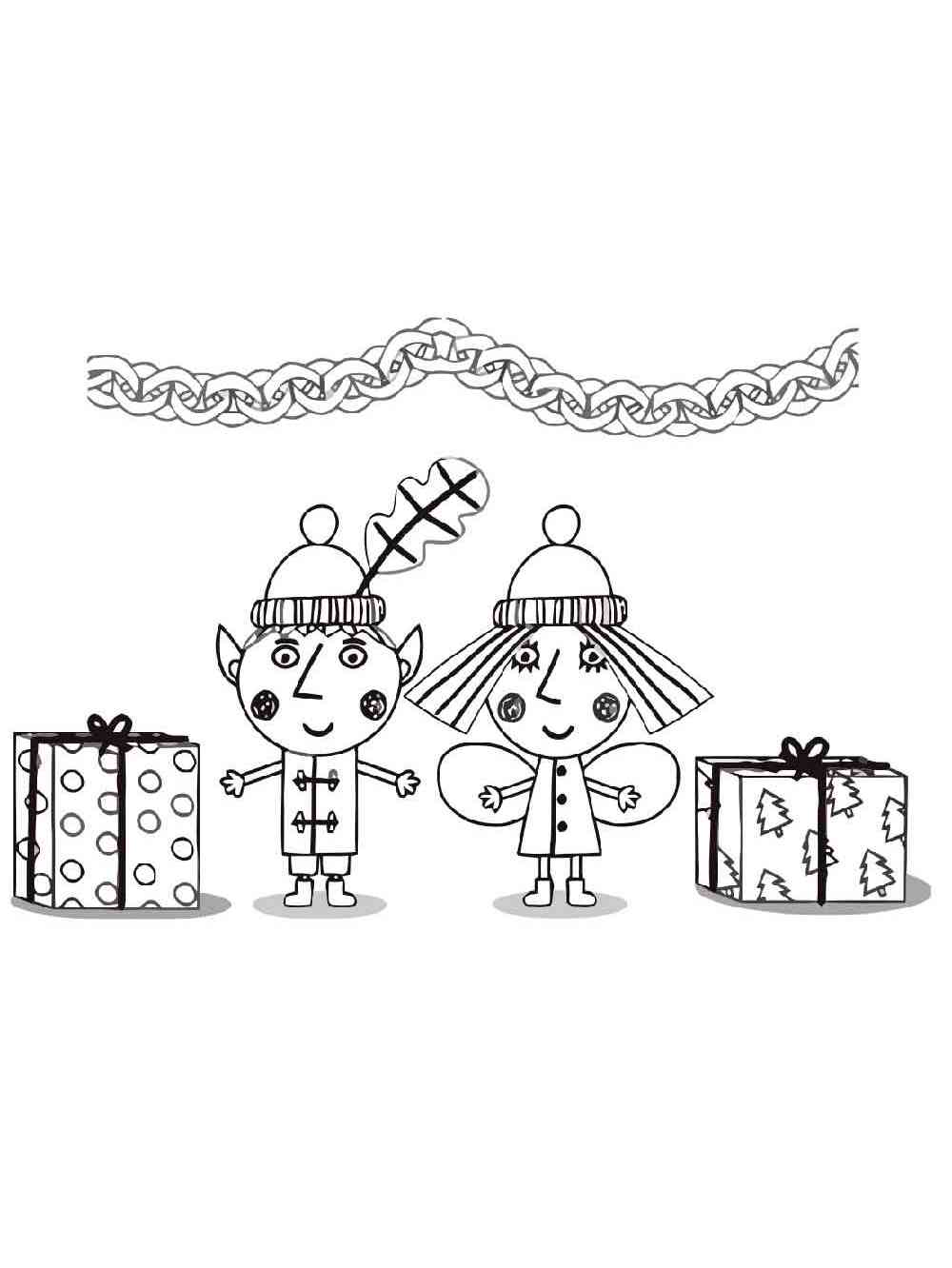 Ben and Holly Christmas coloring page
