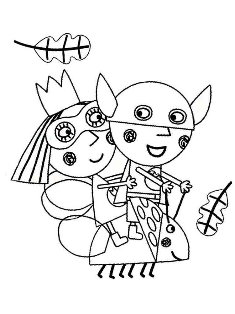 Ben and Holly with Masks coloring page