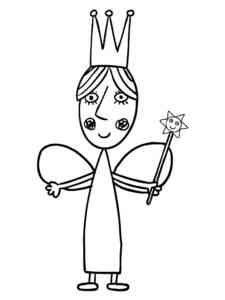 Queen Thistle with a magic wand coloring page