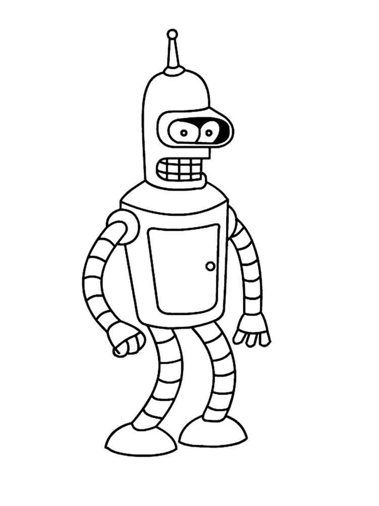 Bender from Futurama coloring page