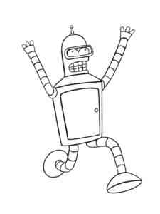 Scared Bender coloring page