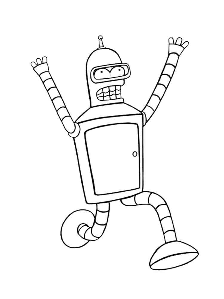 Scared Bender coloring page