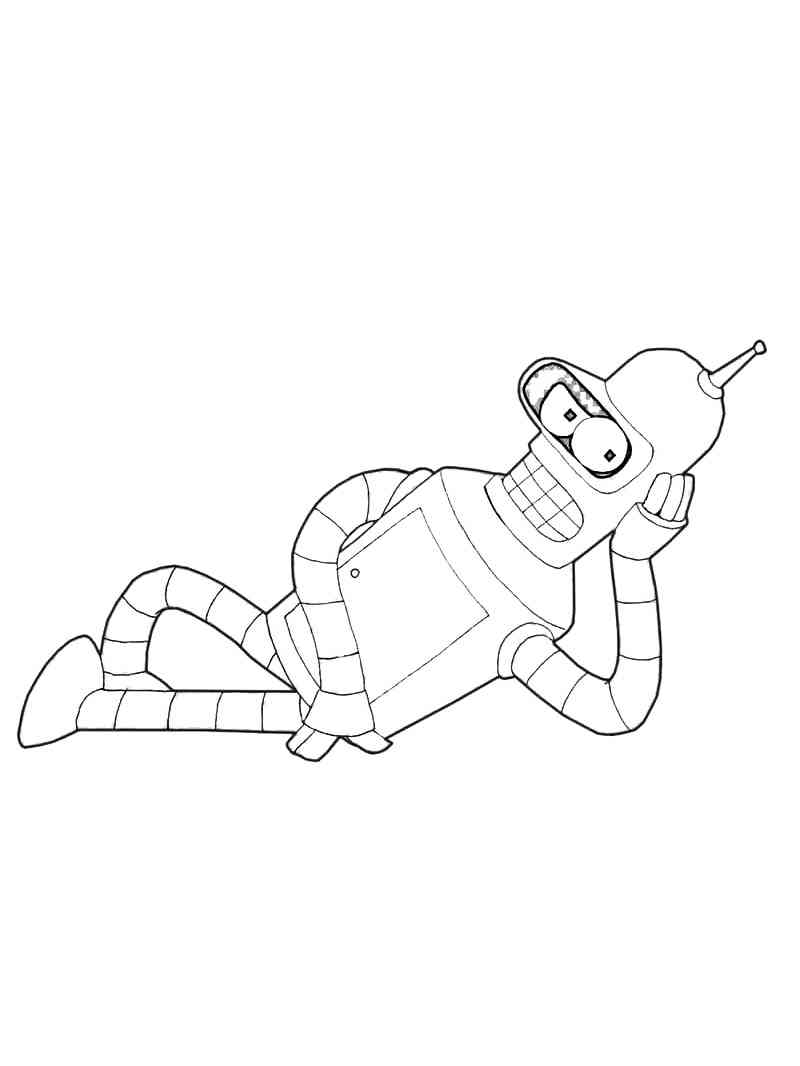 Lying Bender coloring page