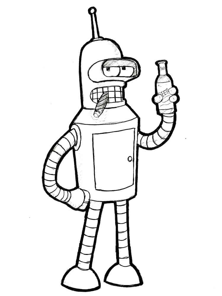 Bender Alcoholic coloring page