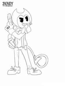 Bendy with a Gun coloring page