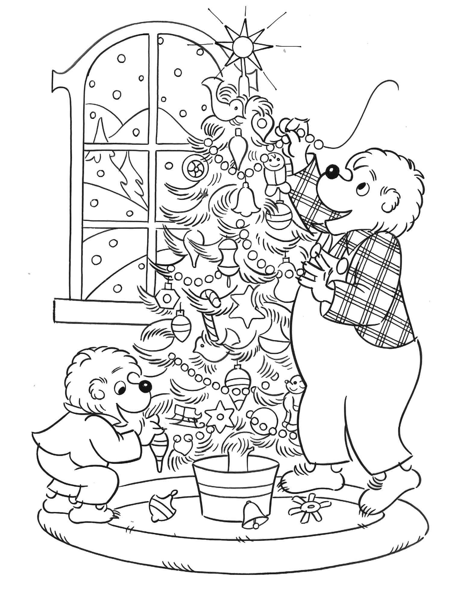 Berenstain Bears Christmas coloring page