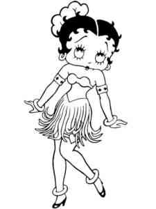 Betty Boop dancing coloring page