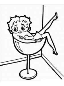 Betty Boop in the chair coloring page