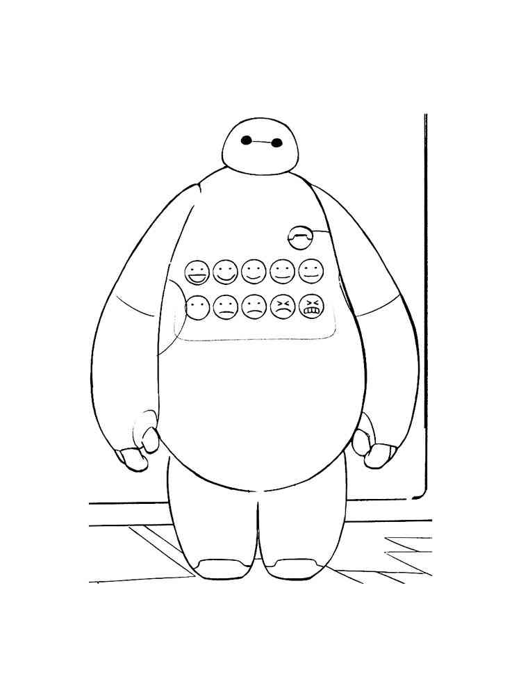 Baymax with Emoji coloring page