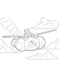 Baymax and Hiro in the sky coloring page