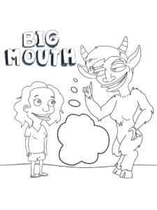 Cartoon Big Mouth coloring page