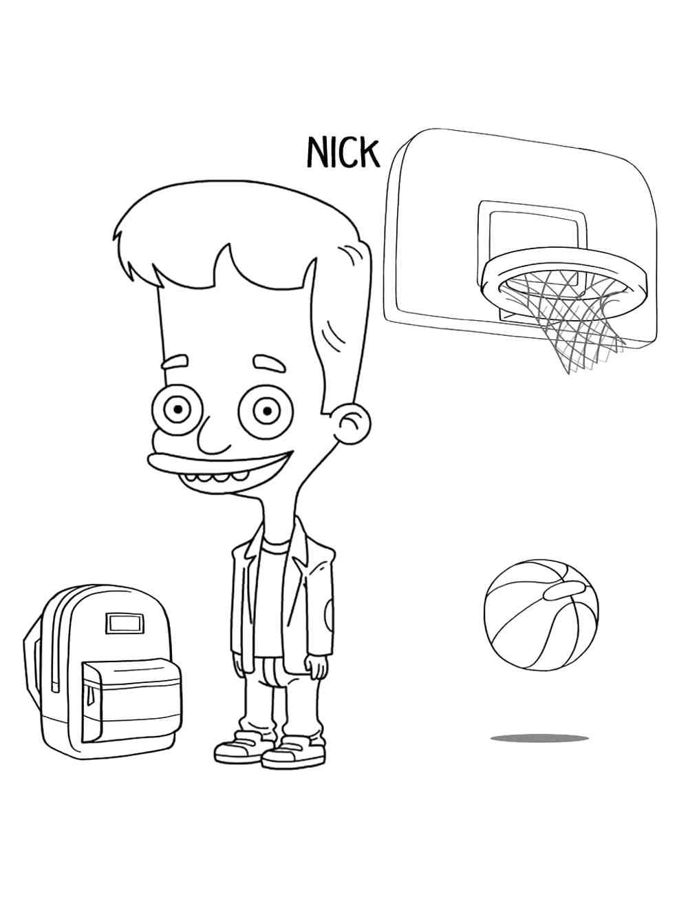 Nick from Big Mouth coloring page