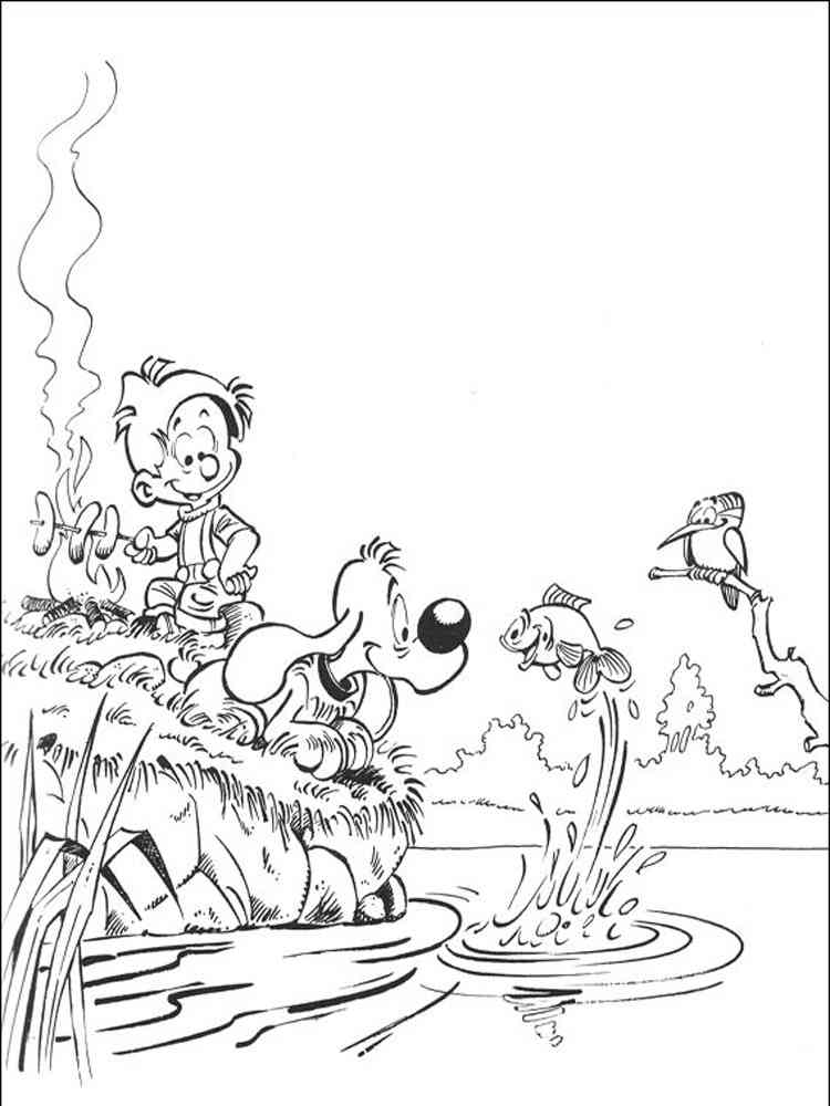 Billy and Buddy relaxing in nature coloring page