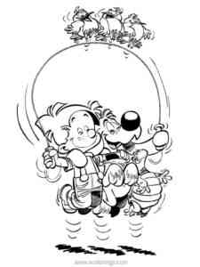 Billy and Buddy jump rope coloring page