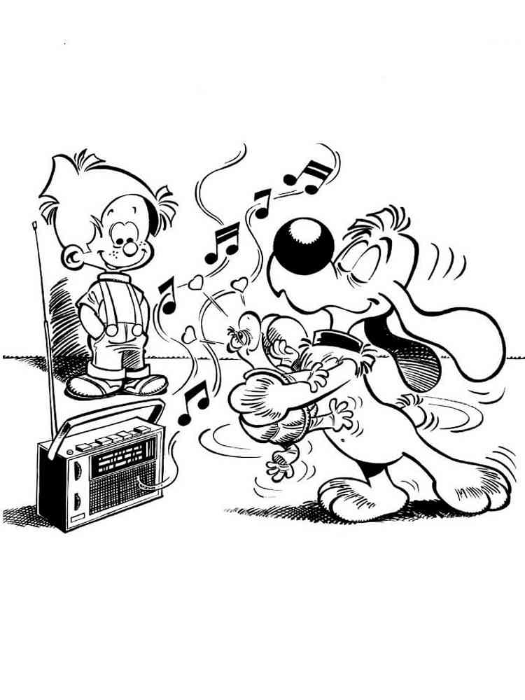 Billy and Buddy dance to the music coloring page