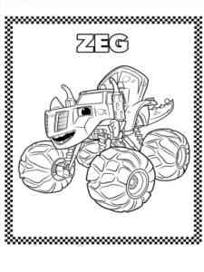 Zeg from Blaze and the Monster Machines coloring page