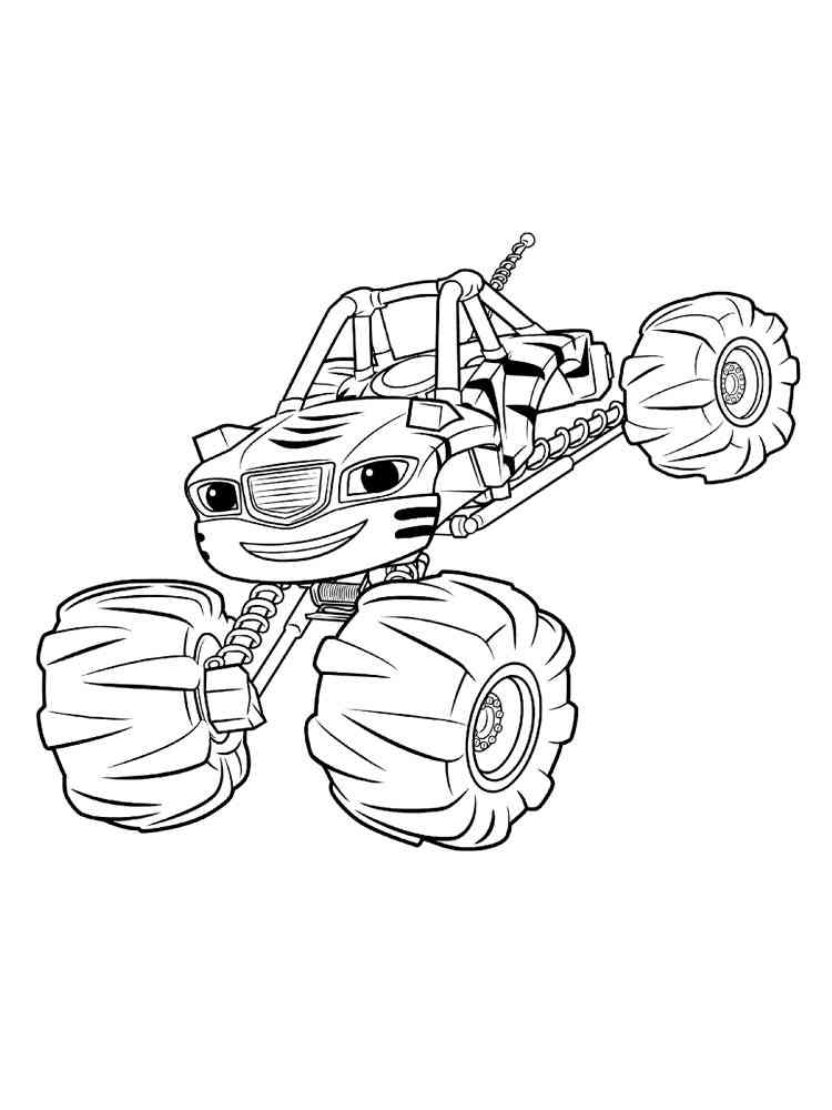 Stripes Monster Machine coloring page