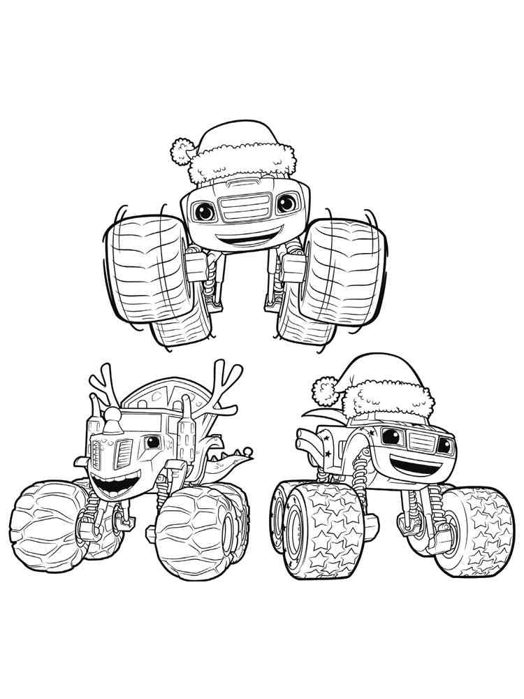 Christmas Blaze and the Monster Machines coloring page