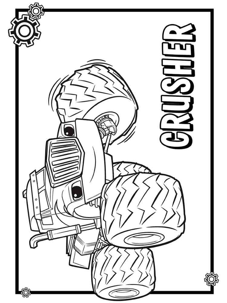 Crusher Monster Machine coloring page