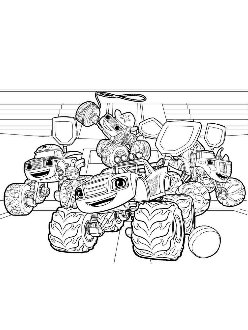 Blaze and the Monster Machines Characters coloring page