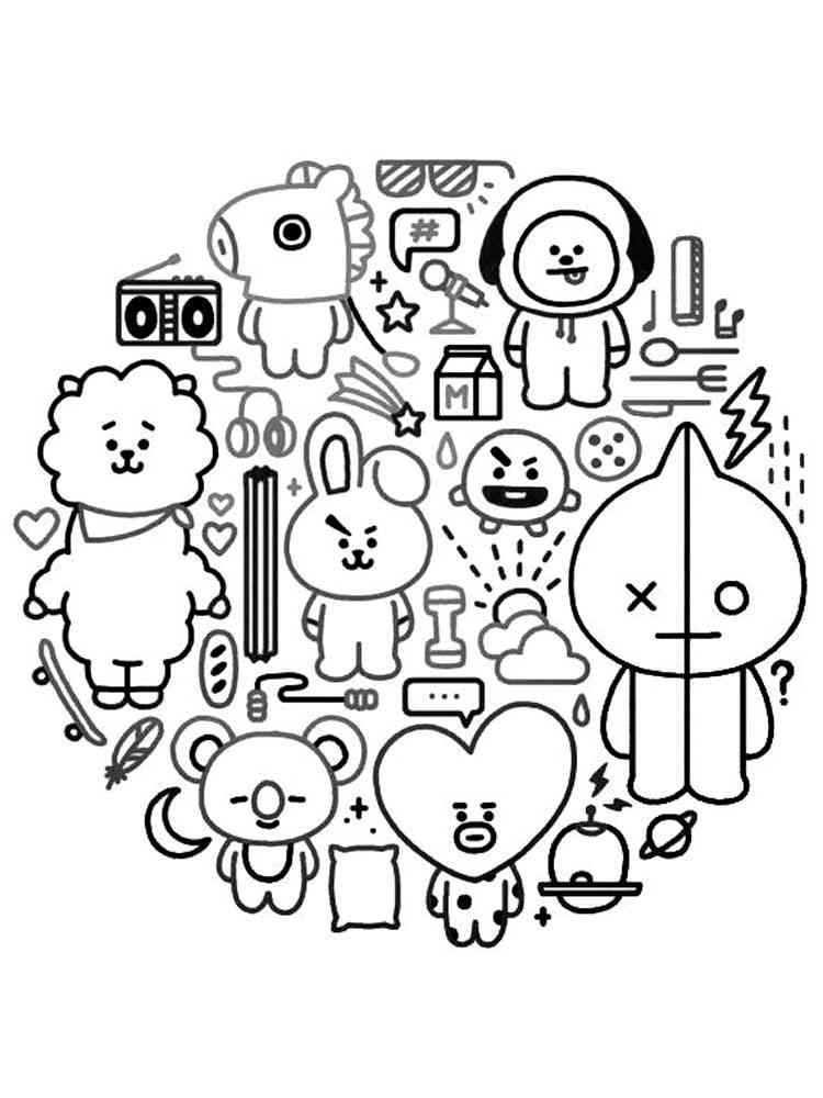 BT21 1 coloring page