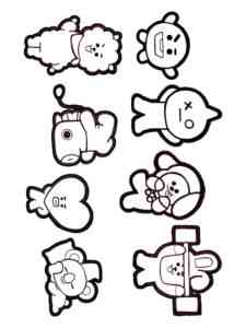 BT21 13 coloring page