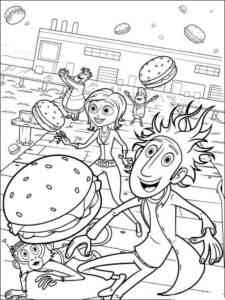 Cloudy with a Chance of Meatballs 2 coloring page