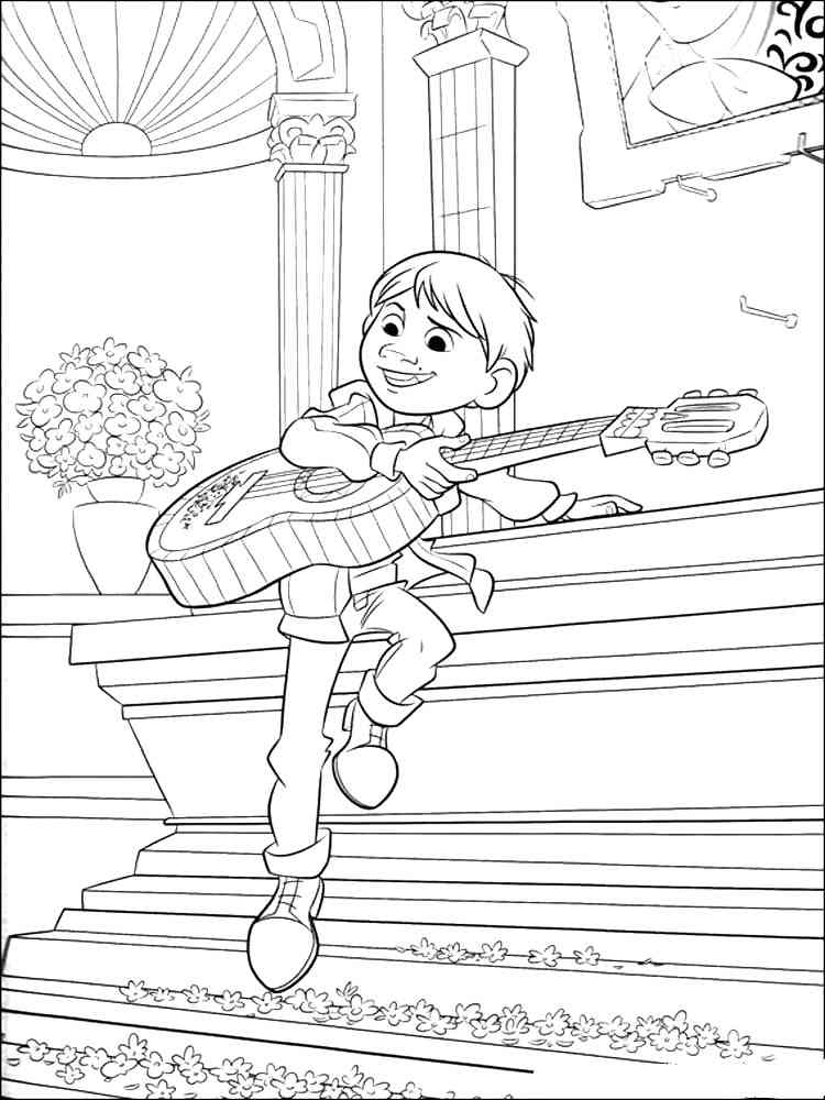 Miguel Rivera from Coco coloring page