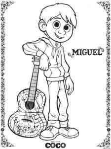 Miguel from Coco coloring page