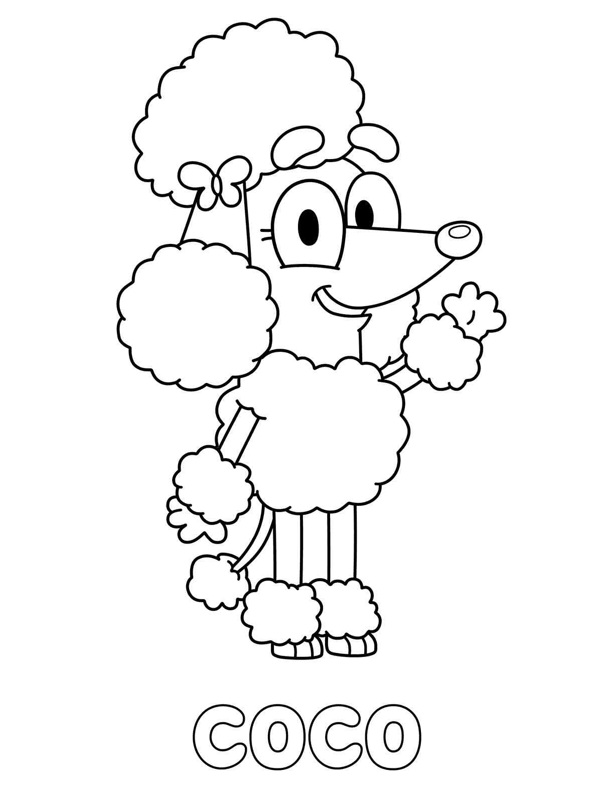 Coco from Bluey coloring page