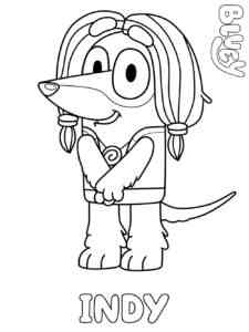 Indy from Bluey coloring page
